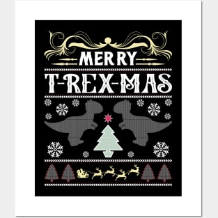 Merry T-REX-MAS Posters and Art